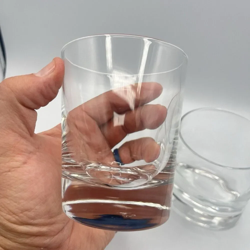 Pair Johnnie Walker Dandy Etched Lowball Glasses